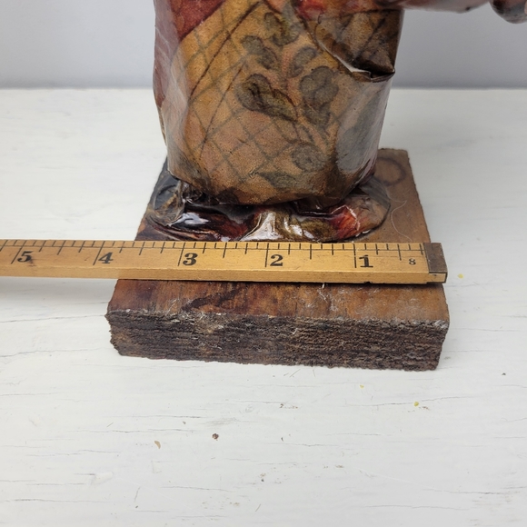 Vintage Mexican Folk Art Paper Mache Figure Handmade Authentic Hardworking Woman - Picture 4 of 16